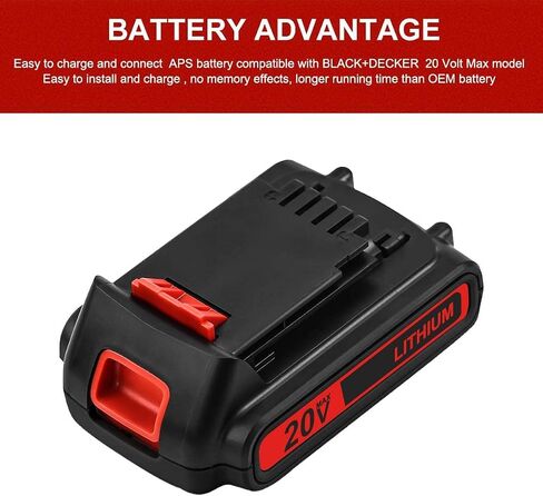 Munikind 2-Pack 3.0Ah LBXR20 Replacement Battery Compatible with Black and Decker 20V Lithium Battery Max Compatible with LB20 LBX20 LST220 LBXR2020-OPE LBXR20B-2 LB2X4020 Cordless Tool Battery in Kuwait