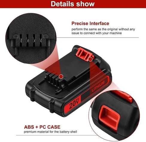 Munikind 2-Pack 3.0Ah LBXR20 Replacement Battery Compatible with Black and Decker 20V Lithium Battery Max Compatible with LB20 LBX20 LST220 LBXR2020-OPE LBXR20B-2 LB2X4020 Cordless Tool Battery in Kuwait