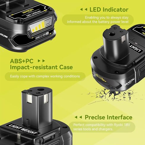 VANON P102 3.0Ah 18V Replacement for Ryobi 18V Battery Lithium Ion P108 P103 P104 P105 P107 P109 Compatible with Ryobi 18-Volt ONE Plus Power Tool Batteries 2Pack in Saudi Arabia