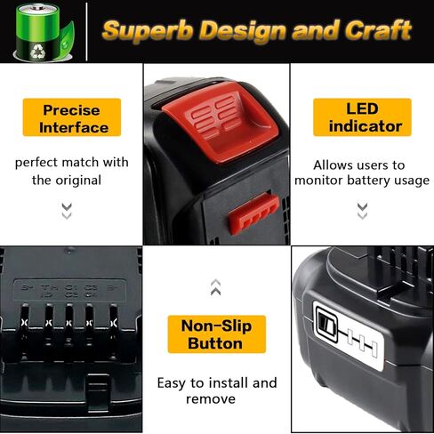 4 حزمة 6.0Ah 20V استبدال البطارية 20V ماكس بطارية DCB204 DCB206 DCB200 DCB201 DCB203 DCB204 DCB180 يناسب 20V أدوات كهربائية لاسلكية in Kuwait