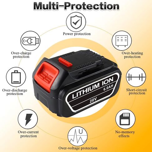4 حزمة 6.0Ah 20V استبدال البطارية 20V ماكس بطارية DCB204 DCB206 DCB200 DCB201 DCB203 DCB204 DCB180 يناسب 20V أدوات كهربائية لاسلكية in Kuwait