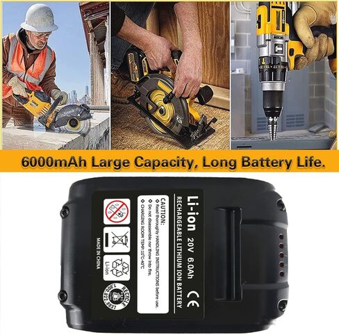 4 حزمة 6.0Ah 20V استبدال البطارية 20V ماكس بطارية DCB204 DCB206 DCB200 DCB201 DCB203 DCB204 DCB180 يناسب 20V أدوات كهربائية لاسلكية in Kuwait