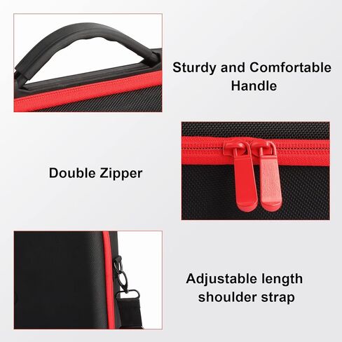 Xinriga Waterproof Battery Case for Milwaukee M12 M18 Lithium-Ion and Power Tool, Batteries Charger Organizer Carrying Box Holds 18V 12V 2.0/3.0/4.0/6.5/5.0/8.0/6.0/9.0/12.0-Ah Adapter Red(Case Only) in Kuwait