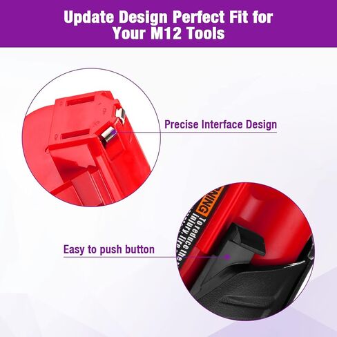 BABAKA 2 Packs 3.0Ah M12 Replacement Battery for Milwaukee 12V Battery for XC 48-11-2411 48-11-2420 48-11-2401 48-11-2402,48-11-2430,48-11-2440,48-11-2460, 48-11-2412 Cordless Tools Batteries in Kuwait