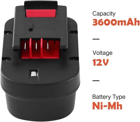 بطارية بديلة HPB12 12 فولت 3.6 أمبير Ni-Mh متوافقة مع بطارية بلاك اند ديكر 12 فولت A1712 FSB12 A12 A12-XJ A12EX Firestorm FS120B FS120BX in Kuwait