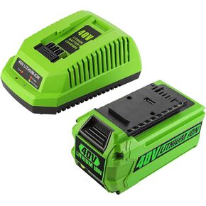 ANTRobut 40V 6.5Ah 29472 29462 استبدال البطارية لبطارية Greenworks 40V وشاحن 29482 متوافق مع بطارية ليثيوم أيون Greenworks 40V 29252 20202 22262 40V G-MAX in Saudi Arabia