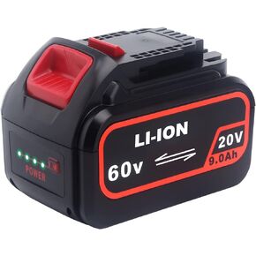 Biswaye بطارية 9.0Ah DCB609 بديلة لديوالت 20 فولت/60 فولت 120 فولت ماكس XR بطارية ليثيوم أيون DCB606 DCB609 DCB612 DCB203 DCB204 DCB207 DCB206 DCB201 in Kuwait