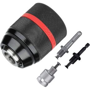 GANYEE 1-13mm Keyless Drill Chuck Adapter Kit 1/2"-20UNF with SDS-Plus Shank 1/4" Hex Shank 1/2" Socket Square Female Adapter fits Rotary hammer/Impact wrench/Impact Screwdriver in Saudi Arabia
