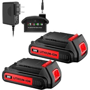 POWTREE LBXR20 20V 3.8Ah بديلة لبلاك اند ديكر 20 فولت ماكس بطارية ليثيوم LB20 LBX20 LBXR2020-OPE LBX4020 بطارية أدوات لاسلكية مع شاحن بطارية بلاك اند ديكر 20 فولت in Kuwait