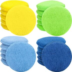 20 Pieces 5 Inch Cars Microfiber Wax Foam Applicator Pads,Microfiber Round Sponge Detailing Cleaning Pads Car Wax Applicator Pads Polish Microfiber Foam Sponge for Cars,Yellow Green Blue Dark Blue in Saudi Arabia