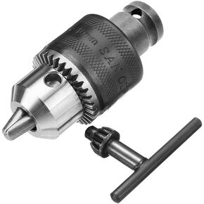 Yakamoz 1.5-10mm 1/16" - 3/8" Capacity Key Drill Chuck for Air Impact Wrench Converter Conversion Tool | 1/2 Inch Socket Square Female Adapter