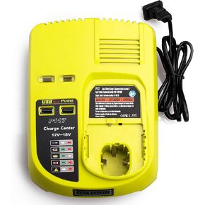 Lilocaja Replacement for Ryobi 18V Battery Charger P117, for P118 3A ONE+ Dual Chemistry Charger, Compatible with Ryobi 12V 14.4V 18V ONE+ Li-Ion Ni-Cd Ni-Mh Battery(Not for 12V/14.4V Li-Ion Battery) in Kuwait