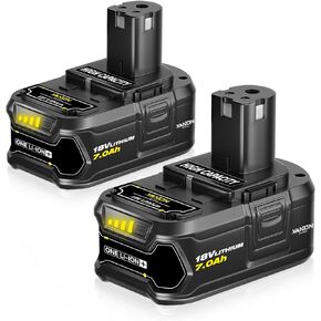 VANON 7.0Ah P108 18v Replacement for ryobi 18v Battery 2 Pack Lithium Ion High Capacity Batteries Compatible with P108 P102 P103 P104 P105 P106 P107 P109 P122 BPL18151 BPL1820 Cordless Tool in Saudi Arabia