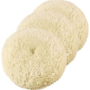 Wool Buffing Pad, 7" Car Polishing Pad with Hook and Loop for Polishing, Buffing & Cutting, 100% Twisted 4-ply Sheepswool Material, Durable, Thick and Aggressive
