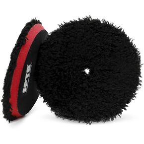SPTA Microfiber Polishing Pad, 2Pcs 5Inch 125mm Microfiber Pads Microfiber Cutting Disc Microfiber Finishing Disc with Hook & Loop Backing for Car Buffer Polisher Cutting Buffing Waxing and Polishing