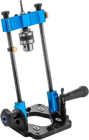 Rockler Drill Guide w/Chuck Key - Full-Size Drill Press Accessories for Small Shops - 0° to 60° Angle Drill Guide w/Easy-to-Read Protractor Scale - Self-Centering Portable Drill Guide in Saudi Arabia