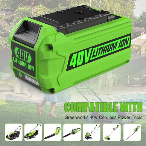 ANTRobut 6.5Ah Replacement Greenworks 40V Battery 29472 29462 for Greenworks 40V G-MAX 29252 20202 22262 25312 25322 20642 22272 27062 2901319 Smart USB 40V Lithium-Ion Battery in Saudi Arabia