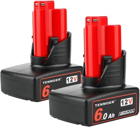 TENMOER 2 Pack 6.0Ah متوافق مع استبدال بطارية ميلووكي 12 فولت لبطاريات ميلووكي 12 فولت 48-11-1860 in Saudi Arabia