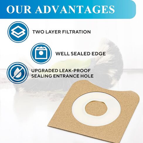 8 عبوات 23743 VF3502 Shop Vac استبدال أكياس Fiter متوافقة مع مكنسة Ridgid سعة 12-16 جالون الرطب والجاف in Kuwait