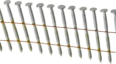 kimllier 3600 Count Coil Siding Nail Full Round Head Wire Collated Coil 15-Degree 2-1/4-Inch x .092-Inch Ring Shank Hot Dipped Galvanized in Saudi Arabia