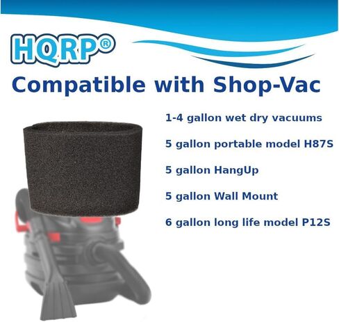HQRP 2-pack Small Foam Filter Sleeve compatible with Shop-Vac 9052600 90526 905-26 905-26-00 Type CC Replacement in Saudi Arabia