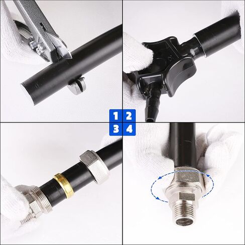 ANCIMOON 3/4 بوصة تركيبات خط هواء مستقيم، 3/4 بوصة أنابيب × 1/2 بوصة تركيبات محول خيوط NPT ذكر، مطلي بالنحاس والنيكل، مطلوب شريط مانع للتسرب، قطعة واحدة لنظام أنابيب الهواء المضغوط لمتجر المرآب in Kuwait