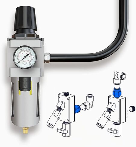 ANCIMOON 3/4 بوصة تركيبات خط هواء مستقيم، 3/4 بوصة أنابيب × 1/2 بوصة تركيبات محول خيوط NPT ذكر، مطلي بالنحاس والنيكل، مطلوب شريط مانع للتسرب، قطعة واحدة لنظام أنابيب الهواء المضغوط لمتجر المرآب in Kuwait