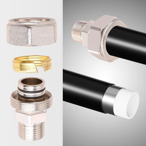 ANCIMOON 3/4 بوصة تركيبات خط هواء مستقيم، 3/4 بوصة أنابيب × 1/2 بوصة تركيبات محول خيوط NPT ذكر، مطلي بالنحاس والنيكل، مطلوب شريط مانع للتسرب، قطعة واحدة لنظام أنابيب الهواء المضغوط لمتجر المرآب in Kuwait