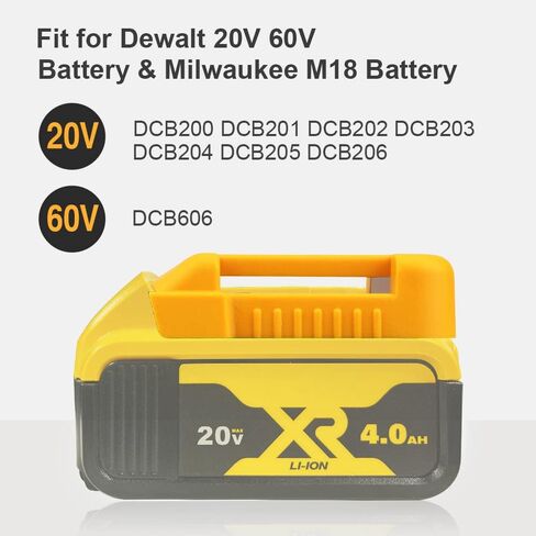 ZLWAWAOL 8 حزمة حامل البطارية لبطارية ديوالت 20 فولت 60 فولت وبطارية ميلووكي M18 18 فولت على الحائط حامل تخزين البطارية مناسب لبطارية ديوالت DCB200 DCB203 DCB206 in Saudi Arabia