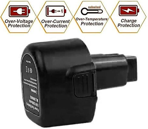 VANON [Upgrade to 4800mAh DW9062 Ni-MH Replacement for Dewalt 9.6V Battery DW9061 DW926 DC750KA DW955K DW955 DW926K-2 DW926K DW902 DW050 DE9062 DE9061 DE9036 DW955K-2 DW050K(2Pack, Black) in Saudi Arabia