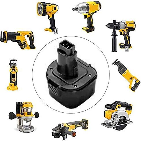 VANON [Upgrade to 4800mAh DW9062 Ni-MH Replacement for Dewalt 9.6V Battery DW9061 DW926 DC750KA DW955K DW955 DW926K-2 DW926K DW902 DW050 DE9062 DE9061 DE9036 DW955K-2 DW050K(2Pack, Black) in Saudi Arabia