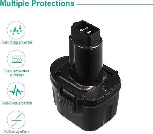 4.8Ah 7.2V DW9057 Battery Replacement Compatible with Dewalt 7.2V Battery | DE9057 DE9085, Fits DW920K DW920K2 DW925K DW925K2 DW968K Cordless Screwdriver, 2-Pack in Kuwait