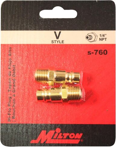 ميلتون S-760 1/4" MNPT V Style قابس عالي التدفق - عبوة من 2 in Saudi Arabia