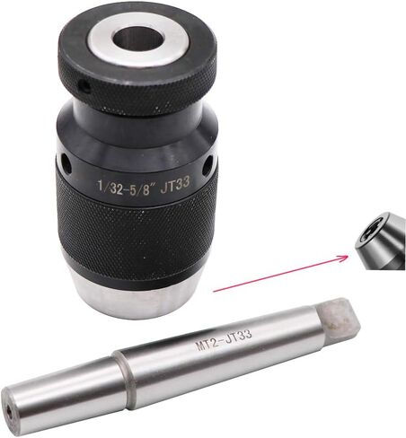 KIPA 1/32"- 5/8" Super Heavy Duty Drill Press Chuck Keyless JT33 Mount & MT2-JT33 Drill Chuck Arbor, High-Precision in Saudi Arabia