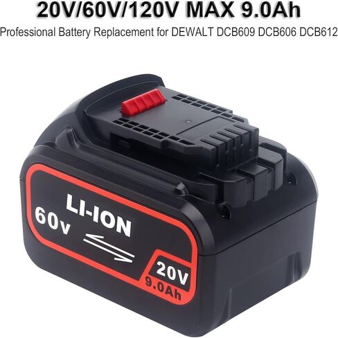 Biswaye بطارية 9.0Ah DCB609 بديلة لديوالت 20 فولت/60 فولت 120 فولت ماكس XR بطارية ليثيوم أيون DCB606 DCB609 DCB612 DCB203 DCB204 DCB207 DCB206 DCB201 in Kuwait