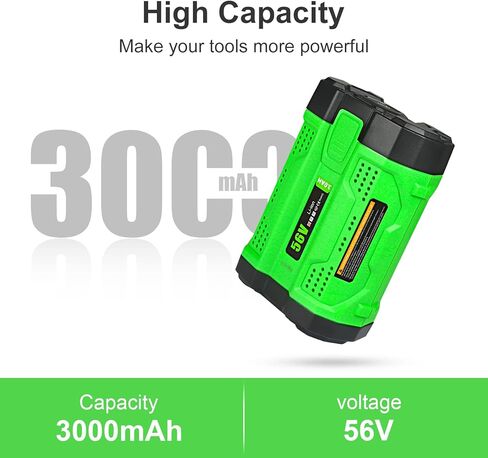 استبدال بطارية ليثيوم أيون 56 فولت 3.0 أمبير في الساعة لبطاريات EGO BA2800T BA4200T BA1400T متوافقة مع أدوات الطاقة ST1502LB CS1604 LB4800 LB6504 LB5804 HT2400 56 فولت in Kuwait