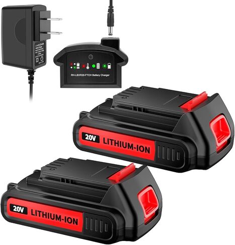 POWTREE LBXR20 20V 3.8Ah بديلة لبلاك اند ديكر 20 فولت ماكس بطارية ليثيوم LB20 LBX20 LBXR2020-OPE LBX4020 بطارية أدوات لاسلكية مع شاحن بطارية بلاك اند ديكر 20 فولت in Kuwait