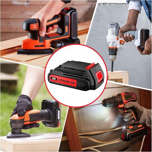 POWTREE LBXR20 20V 3.8Ah بديلة لبلاك اند ديكر 20 فولت ماكس بطارية ليثيوم LB20 LBX20 LBXR2020-OPE LBX4020 بطارية أدوات لاسلكية مع شاحن بطارية بلاك اند ديكر 20 فولت in Kuwait