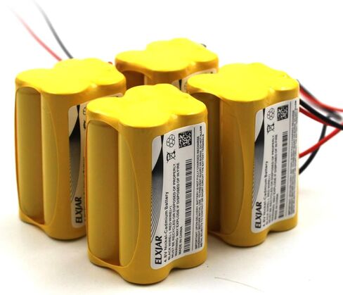 (4 عبوات) بطارية بديلة 4.8 فولت 700 مللي أمبير في الساعة BL93NC487 Ni-CD لـ Emergi-Lite BL93NC487، Exit Light Co BAA-48R BAA48R، Interstate NIC0186، Dantona Custom-43 Custom43، OSI OSA-126 OSA126 BL93NC484 BL93NC485 in Kuwait