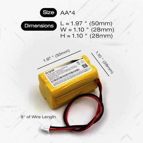 (4 عبوات) بطارية بديلة 4.8 فولت 700 مللي أمبير في الساعة BL93NC487 Ni-CD لـ Emergi-Lite BL93NC487، Exit Light Co BAA-48R BAA48R، Interstate NIC0186، Dantona Custom-43 Custom43، OSI OSA-126 OSA126 BL93NC484 BL93NC485 in Kuwait