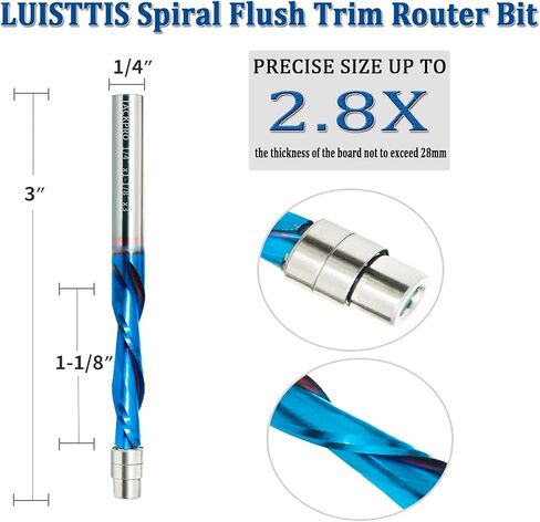Up Down Cut Router Bits 1/4 Shank Spiral Compression Router Bit, Solid Carbide Router Bits with Nano Blue Coated for CNC Router Bits Table Router End Mill in Saudi Arabia