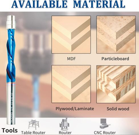 Up Down Cut Router Bits 1/4 Shank Spiral Compression Router Bit, Solid Carbide Router Bits with Nano Blue Coated for CNC Router Bits Table Router End Mill in Saudi Arabia