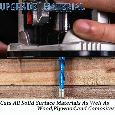 Up Down Cut Router Bits 1/4 Shank Spiral Compression Router Bit, Solid Carbide Router Bits with Nano Blue Coated for CNC Router Bits Table Router End Mill in Saudi Arabia
