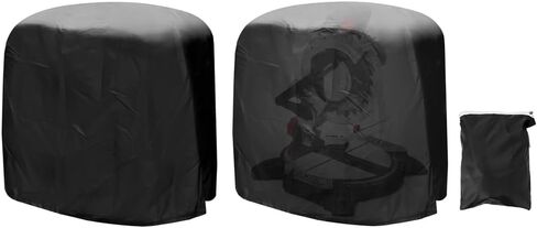 QWORK Dustproof Miter Saw Cover, 210D Oxford Cloth with Bottom Drawcord Fits Most Miter Saws, Planers, Machine Tools, Rustproof and Waterproof, Black in Saudi Arabia