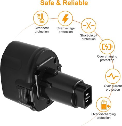 Upgraded to 3600mAh Replacement Battery Compatible with Dewalt 7.2V Battery DW9057 DE9057 DE9085 DW920K DW920K2 DW925K DW925K2 DW968K Cordless Power Tool 2 Pack in Saudi Arabia