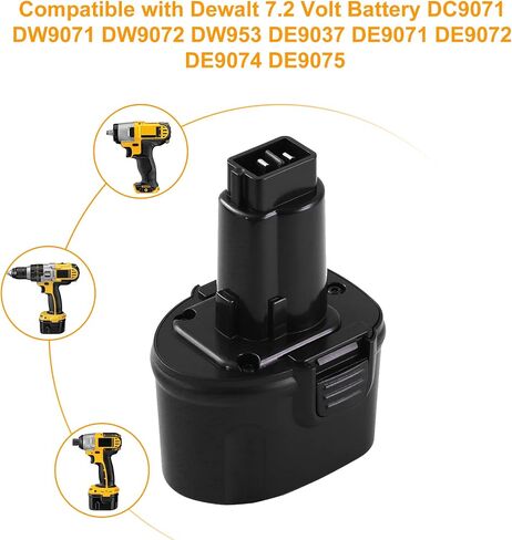 Upgraded to 3600mAh Replacement Battery Compatible with Dewalt 7.2V Battery DW9057 DE9057 DE9085 DW920K DW920K2 DW925K DW925K2 DW968K Cordless Power Tool 2 Pack in Saudi Arabia