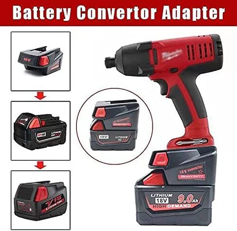 محول محول أليان لبطارية ميلووكي M18 18 فولت ليثيوم أيون إلى بطارية ميلووكي V18 48-11-1830؛ 48-11-2200 48-11-2230 18 فولت محول بطارية أداة NI-CD in Kuwait