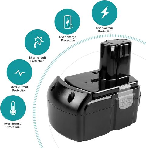 [2Pack] 18V 6.0Ah! High-Output Battery for Hitachi Power Tools BCL1815 BCL1820 BCL1825 BCL1830 BCL1840 EBM1830 327730 327731 Li-ion 18-Volt Battery in Kuwait