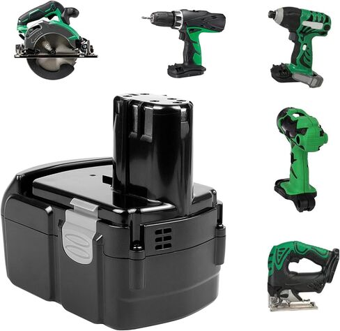 [2Pack] 18V 6.0Ah! High-Output Battery for Hitachi Power Tools BCL1815 BCL1820 BCL1825 BCL1830 BCL1840 EBM1830 327730 327731 Li-ion 18-Volt Battery in Kuwait