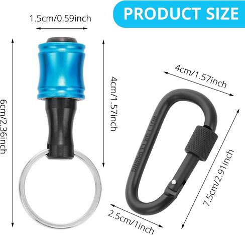 Prasacco 6 Pcs Drill Bit Holder, 1/4 Inch Hex Shank Screwdriver Bit Extension Aluminum Alloy Screwdriver Bits Holder Keychain with Black Carabiner, 6 Colors in Saudi Arabia